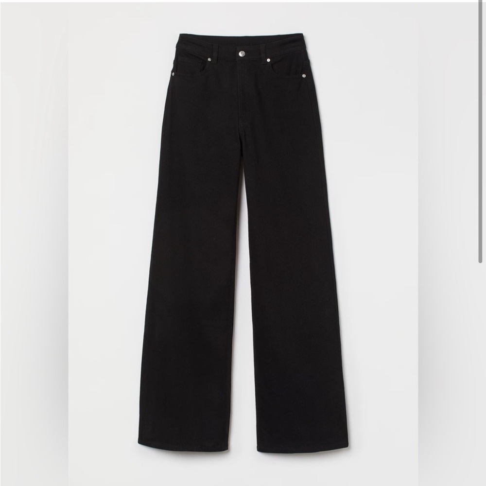H&M high waisted, black, wide leg jean